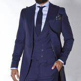 Navy Blue Tailcoat Suits for Men Wedding Custom Made Groom Tuxedos Long Male Fashion Blazer 3 Pieces Groomsmen Costume 20231 Navy Blue
